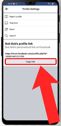 Copy profile link on mobile