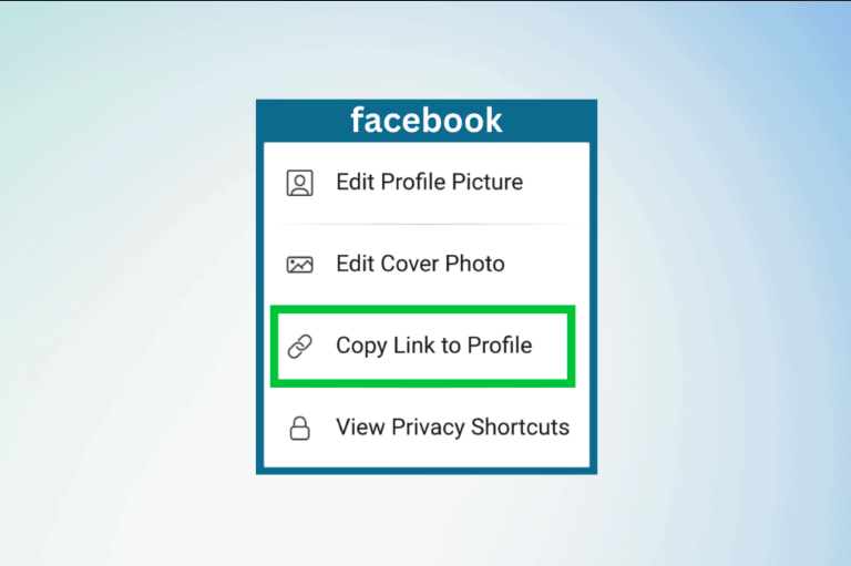 Copy Facebook profile link